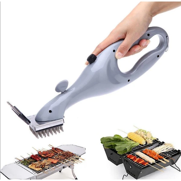 Dampfgrillbürste, Edelstahl-grillreinigungsbürste Mit Abs-griff, Geeignet Für Gas-, Holzkohle- Und Rauchgrills (grau).