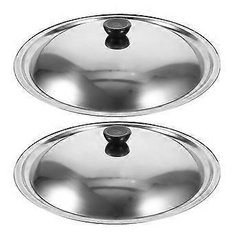 2er-pack Wokdeckel Aus Edelstahl, Deckel Für Küchenkochtöpfe, Ersatzdeckel Für Hitzebeständige Bratpfannen, 32 Cm