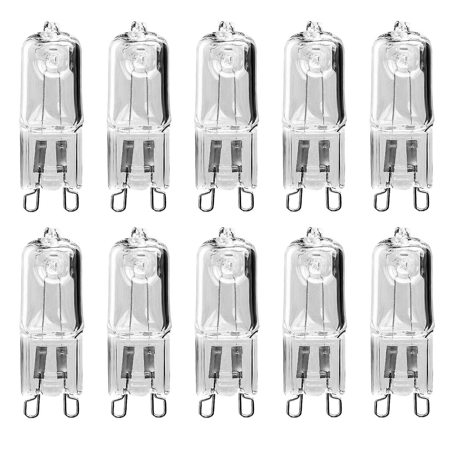 Packung Mit 10 G9-halogenlampen, 18 W Warmweißes Licht, Geeignet Für Pendelleuchten Und Tischlampen.