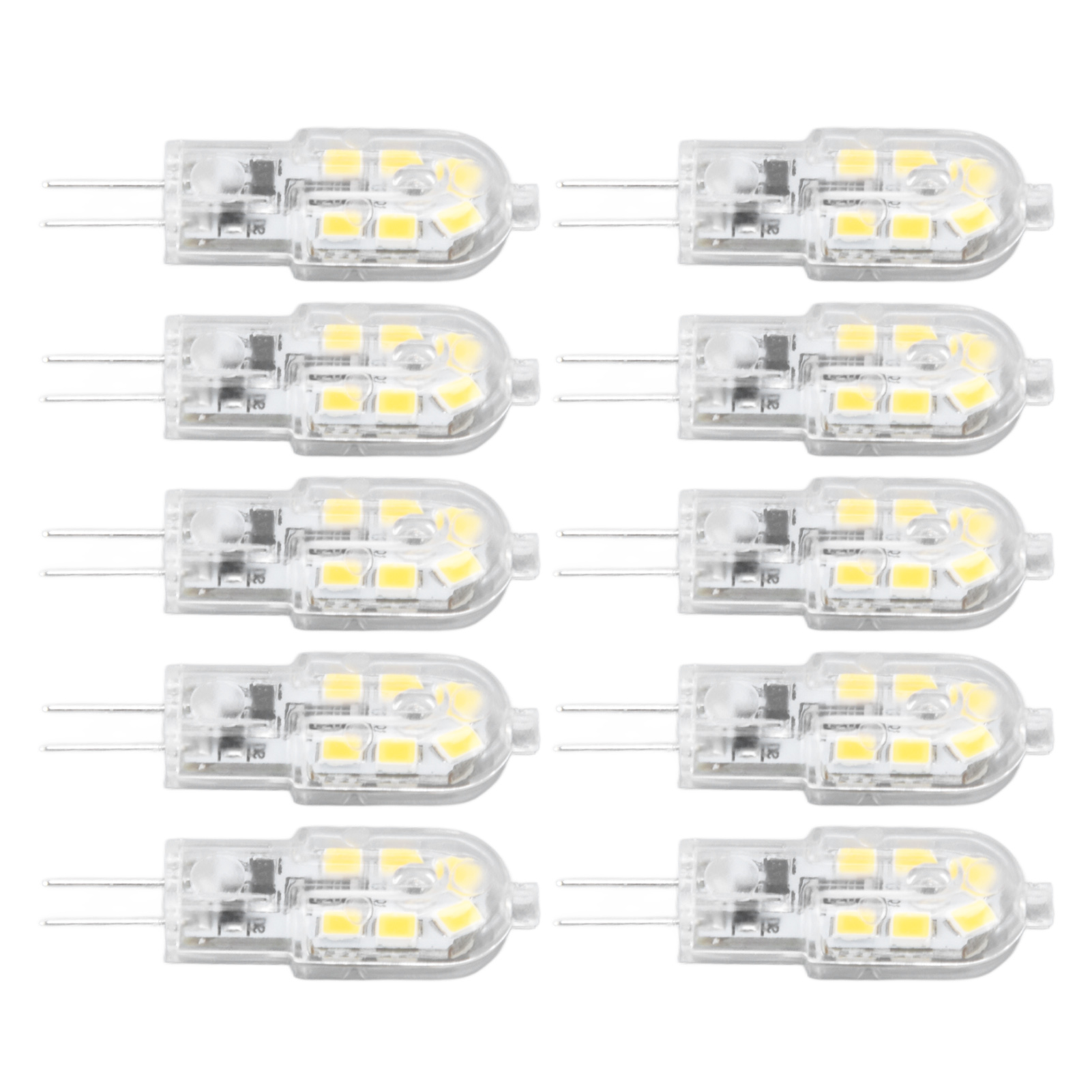 10er-pack G4 Led-lampen – Dimmbar, Hohe Helligkeit, Hoher Farbwiedergabeindex, Warmweißes Licht [jsr]