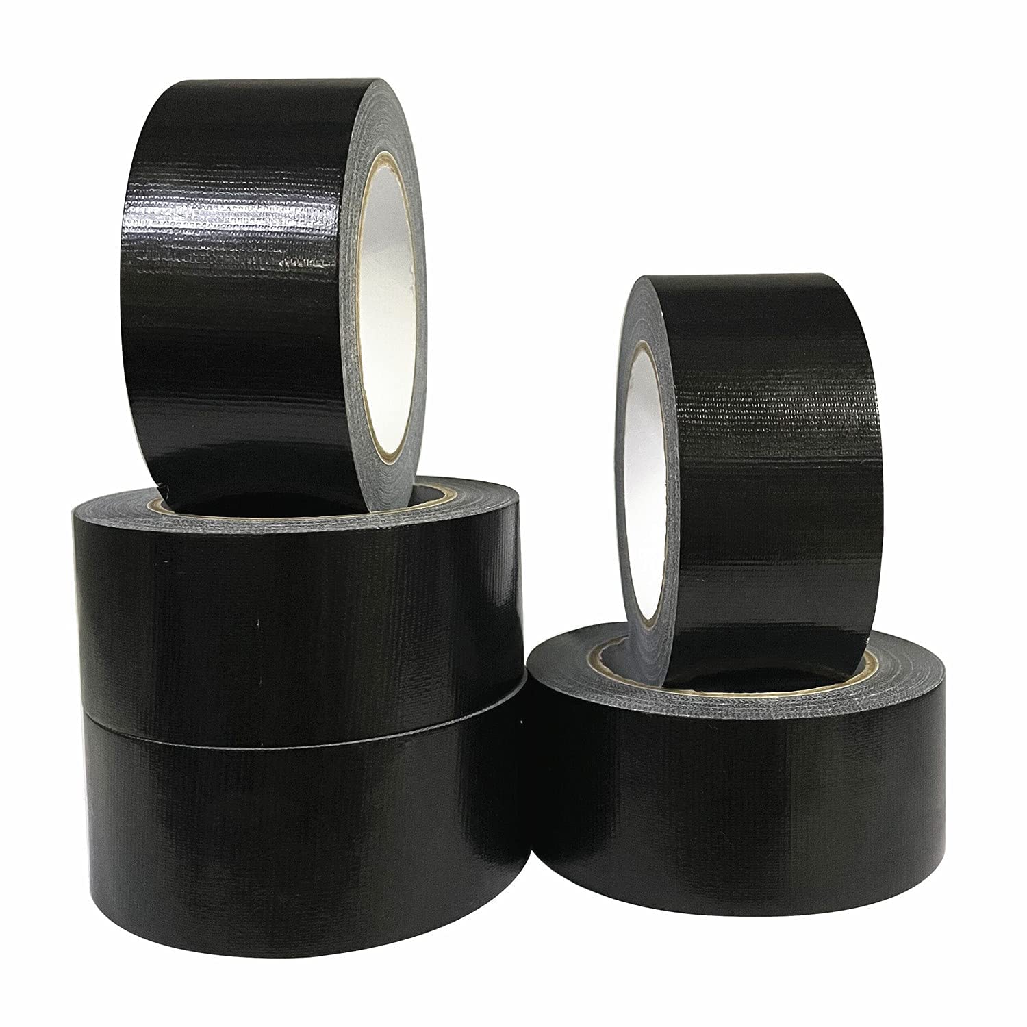 Packung Mit 5 Rollen Hochbelastbarem, Schwarzem Gewebeband, 210 Mikron X 50 Mm X 27,4 M, Breites Schwarzes Gaffer-tape, Amerikanisches Dichtungs- Und Reparaturband, Hochbelastbares Gewebeband, Schwarz
