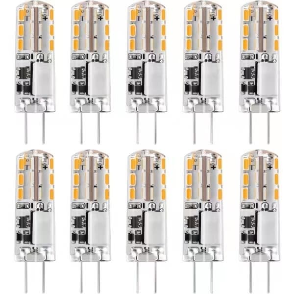 10 G4-led-lampen, 12 V Ac/dc, Warmweiß 3000 K, 2 W, Dimmbar –