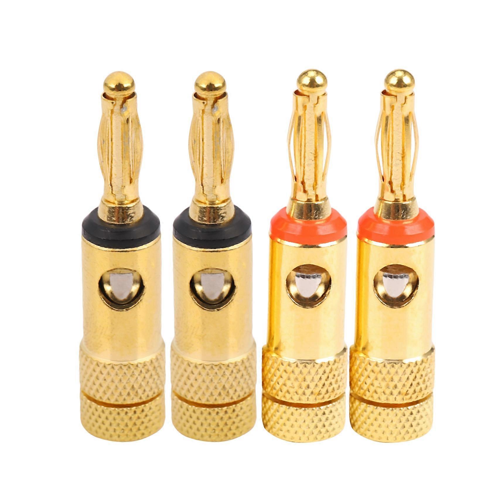 Vergoldete Bananenstecker, 2 Rote Und 2 Schwarze, 4 Mm, Ll68-4bp1 (4er-packung)