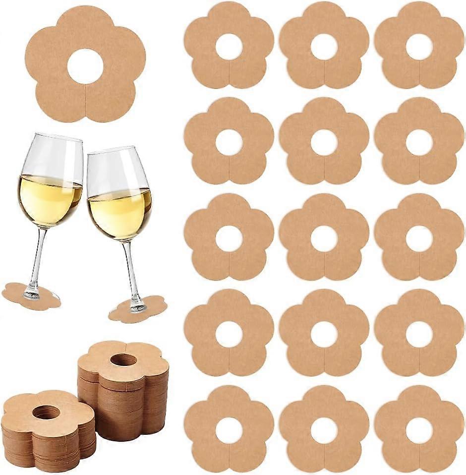 150 Papier-weinglasetiketten, 2,7 X 2,6 Zoll, Blanko, Florales Muster, Holzmaserung/weiß, Weinglasetiketten, Getränkegarnituren, Diy-etiketten.