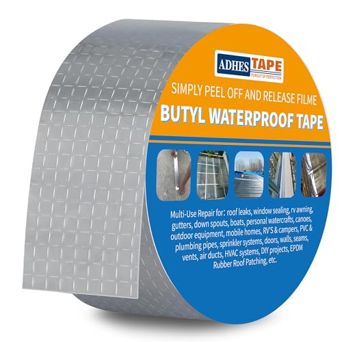 Adhes Butyl-dichtungsband – Aluminiumfolie – Wasserdichtes Klebeband – Für Flachdächer – 5 Cm X 5 M – Silber