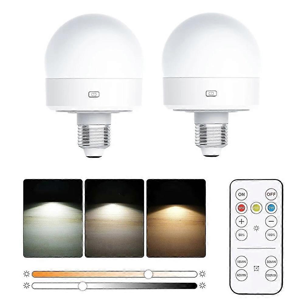 Diese Schreibtischlampe Verfügt Über Zwei Wiederaufladbare E27-glühbirnen, Drei Farbtemperaturen Und Wird Mit Einer Fernbedienung Und Einem Timer Geliefert.