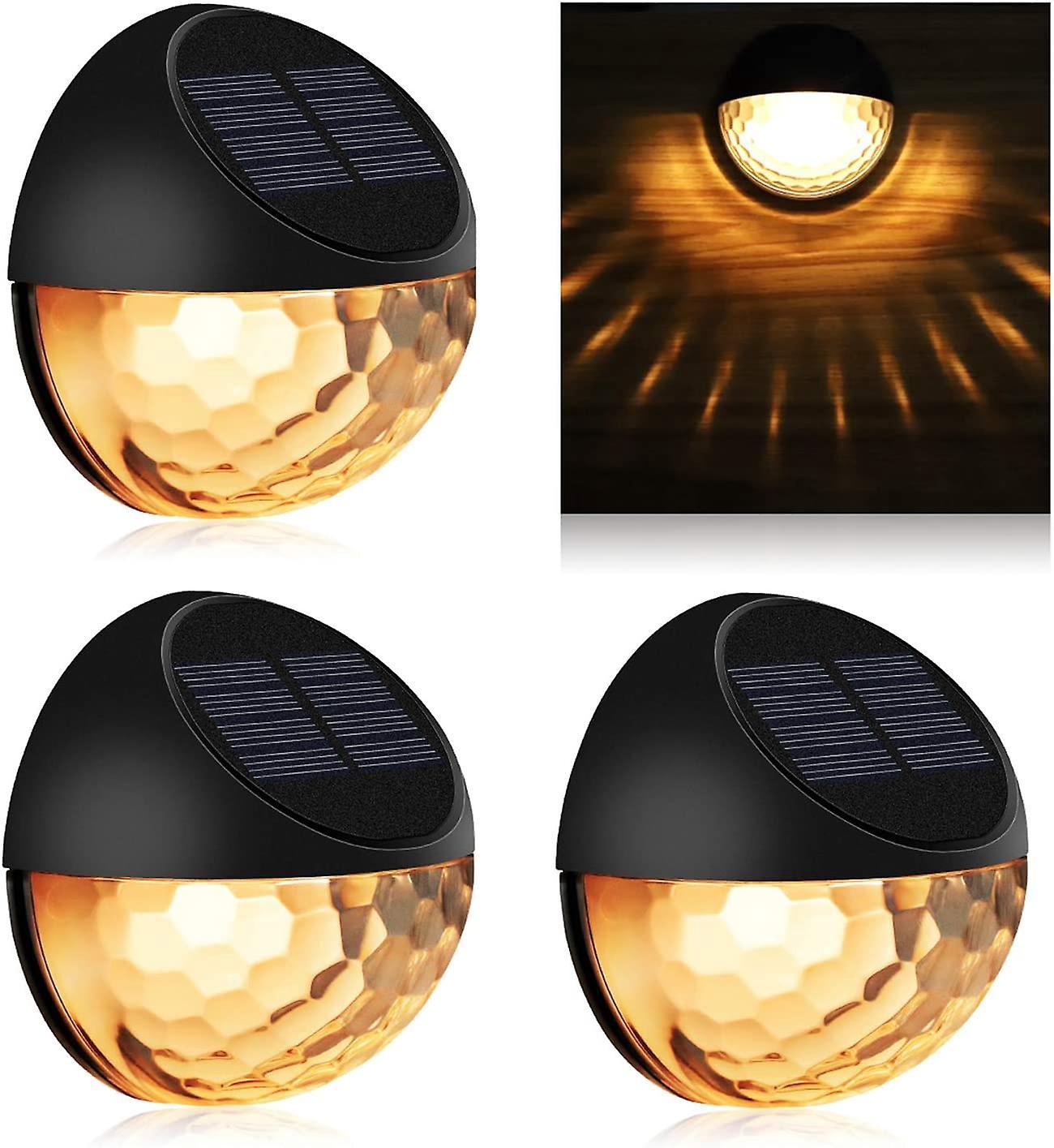 Solar-zaunleuchten – Wasserdichte, Kabellose Dekorative Außenleuchten Für Gärten, Zäune Und Terrassen – Warmweißes Licht (4er-pack)