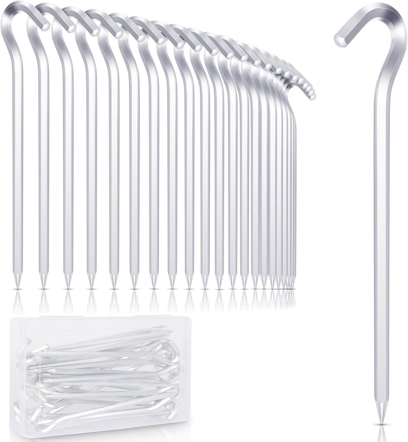 24 Stück Aluminium-zeltnägel 18 Cm/7 Zoll Befestigungsheringe