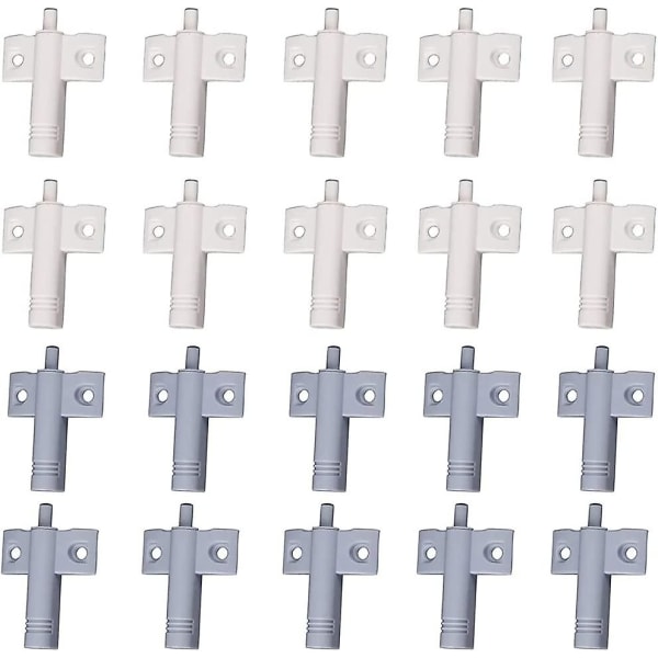 20 Küchentürdämpfer, Schrankdämpfer, Schubladendämpfer, Sanfte Und Leise Dämpfer, Geeignet Für Schränke Und Türen (weiß + Grau).