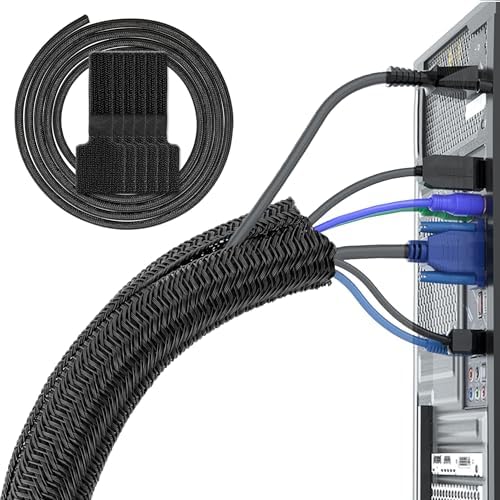 Meter Langer, Flexibler, Verstellbarer Computerkabelschlauch Φ12-20 Mm, Kabelmanagement, Geteilter, Geflochtener Pet-kabelorganizer, Kabelschutzhülle Für Auto-/tv-/computerkabel