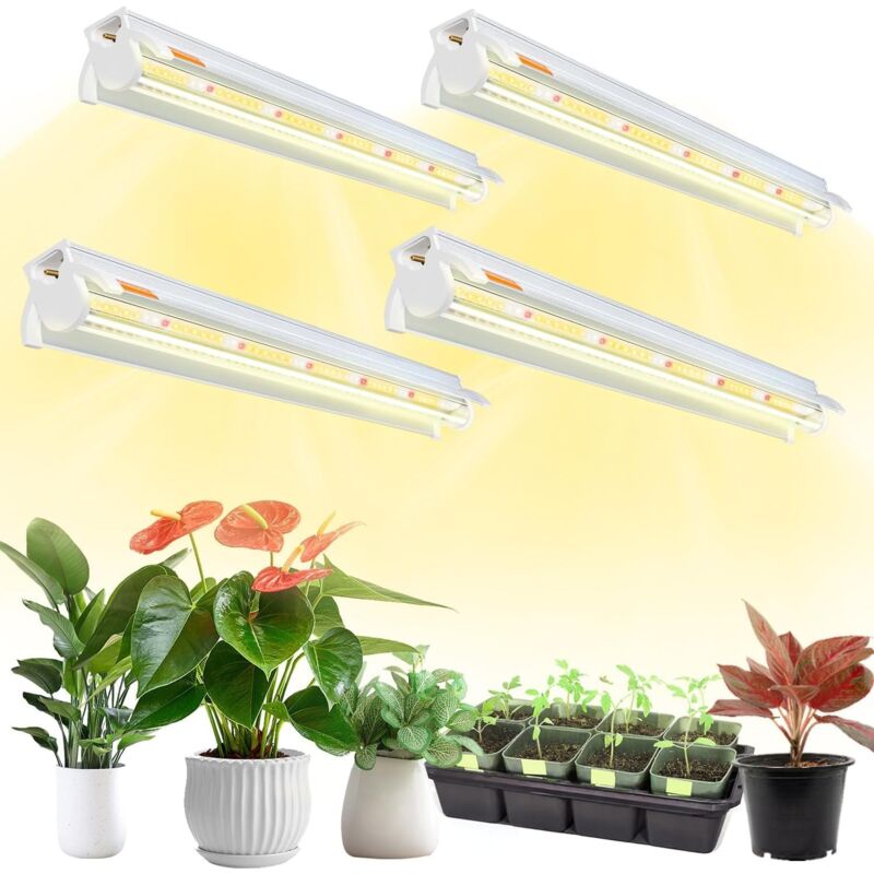 Root T5 Pflanzenlampe, 42 Cm Led-pflanzenlampe Mit Vollspektrum, Reflektor Und Reihenschaltung, Geeignet Für Pflanzen Und Anzuchtregale.
