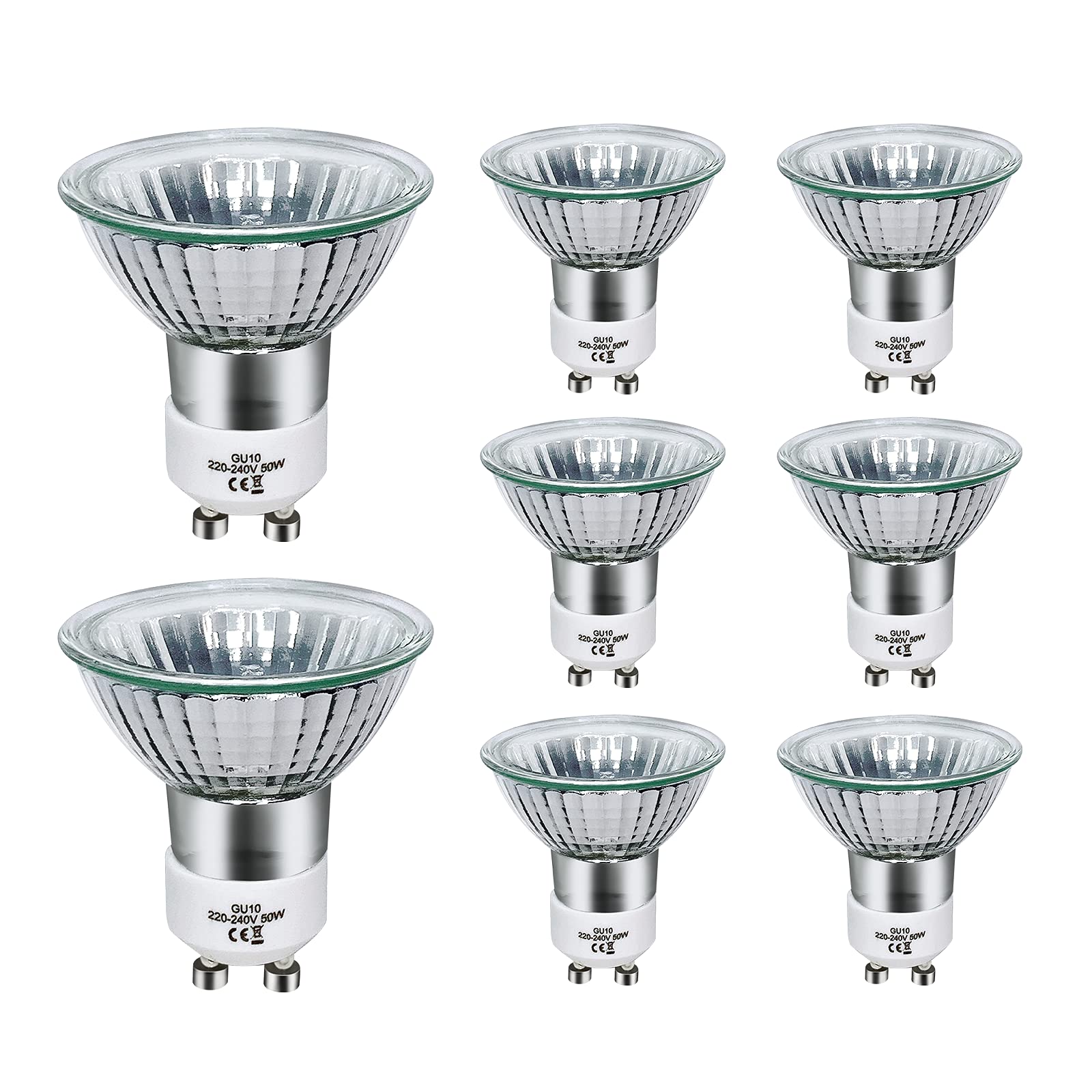 Gu10-halogenstrahler, 50 W, Dimmbar, 220 V, Gu10-halogenstrahler, 2800 K, Warmweiß, 700 Lumen (paket Mit 8)