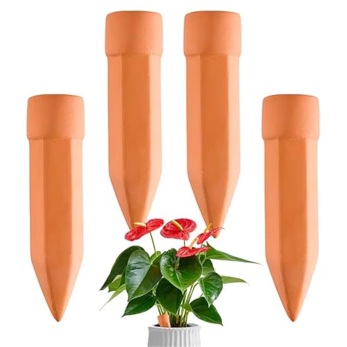 Set Mit 4 Terrakotta-oyas Zum Bepflanzen, Selbstbewässernde Terrakotta-oyas, Ton-bewässerungskegel, Automatische Tropfbewässerung Für Zimmerpflanzen, Braun (10 4 Stück)