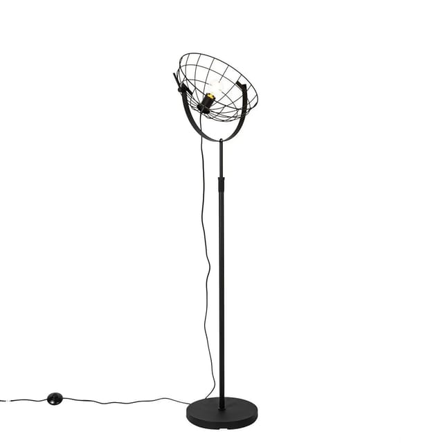 Industrielle Stehleuchte schwarz 35 cm verstellbar - Hanze