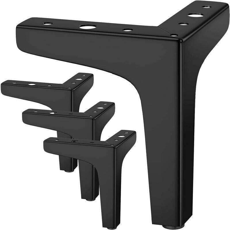 Set Mit 4 Möbeln Für Bis Zu 600 Kg, 17 Cm Moderne Metall-wandbordüre, Sofa-möbel, Schwarz (cm) Cm