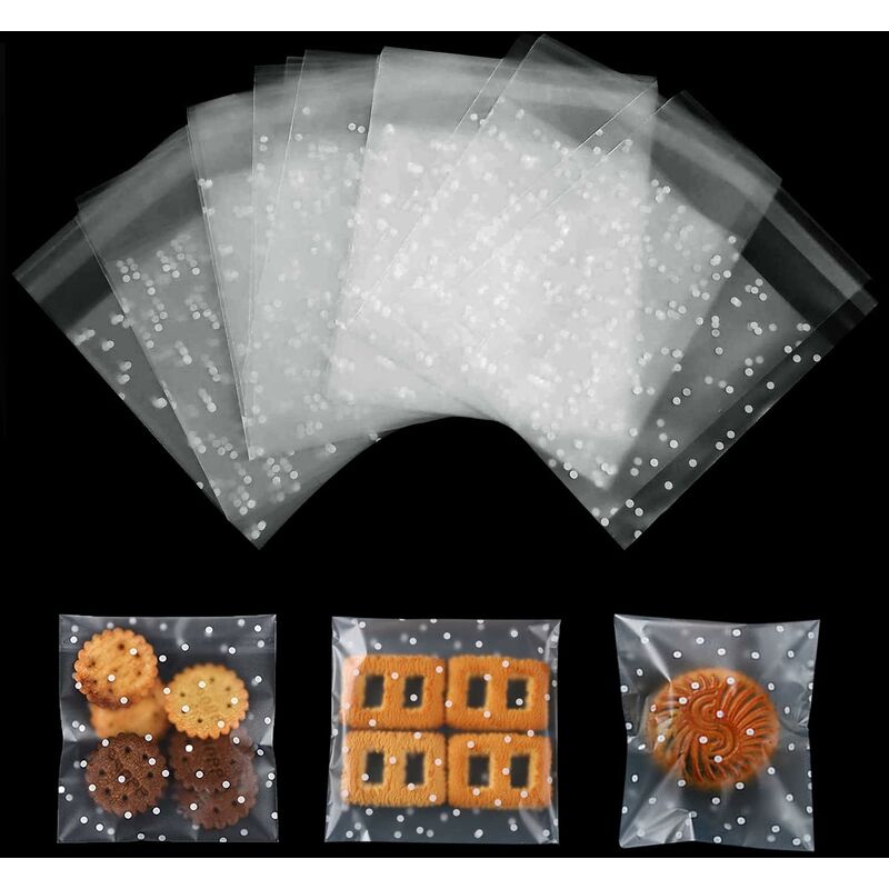 200 Transparente, Selbstklebende Zellophanbeutel, 10 X 10 Cm, Geeignet Für Backwaren, Süßwaren, Schmuck Usw. - 200 Stück - Fx -