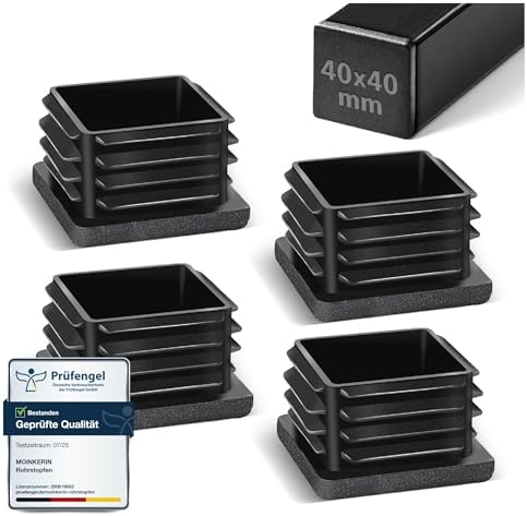 40x40mm Lamellenstopfen, Vierkantrohrstopfen Für Metallrohre, Stühle, Sofas, Tische Und Regale, 4 Stück