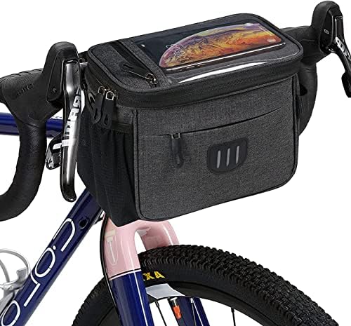 Fahrradlenkertasche (6 Liter), Wasserdichte Fronttasche, Geräumiger Korb Mit Handyhalterung Für Rennräder Und E-bikes, Schwarz, 22 X 17 X 14 Cm