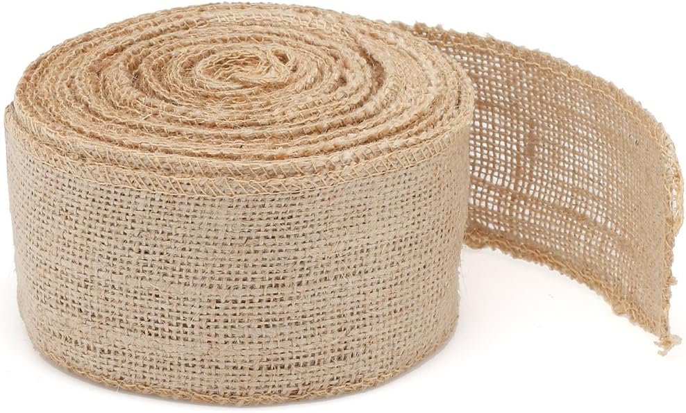 Zwei Natürliche Jutebänder, 6 Cm X 10 Meter, Handgefertigte Leinenbänder.