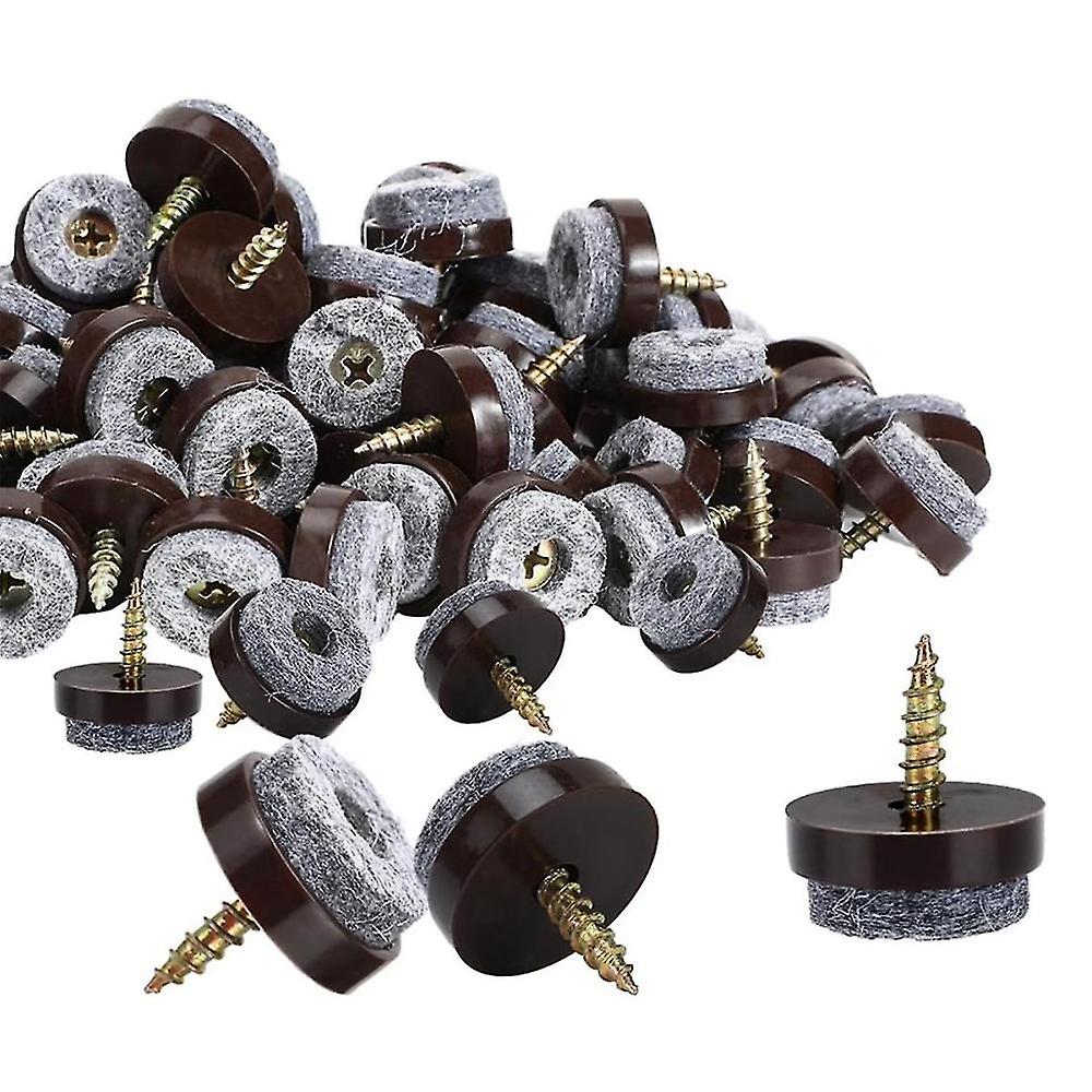 100 Aufschraubbare Möbelbeingleiter, Filzmaterial, 0,8 Mm Dick, Geeignet Für Möbelrollen, Stuhlbeine Und Bodenschoner.