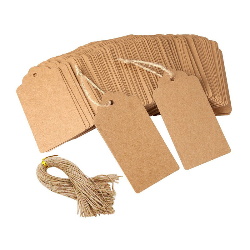300 Geschenkanhänger Aus Kraftpapier, Exquisite Lesezeichenanhänger, Mit 20 Meter Kordel
