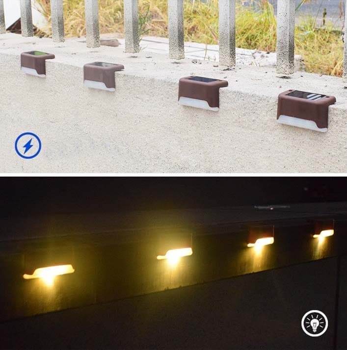 4er/8er/12er/16er-packung Solarleuchten Für Den Außenbereich, Wasserdichte Led-solarleuchten, Geeignet Für Treppen, Zäune, Gärten, Terrassen Und Wegetftf Braun