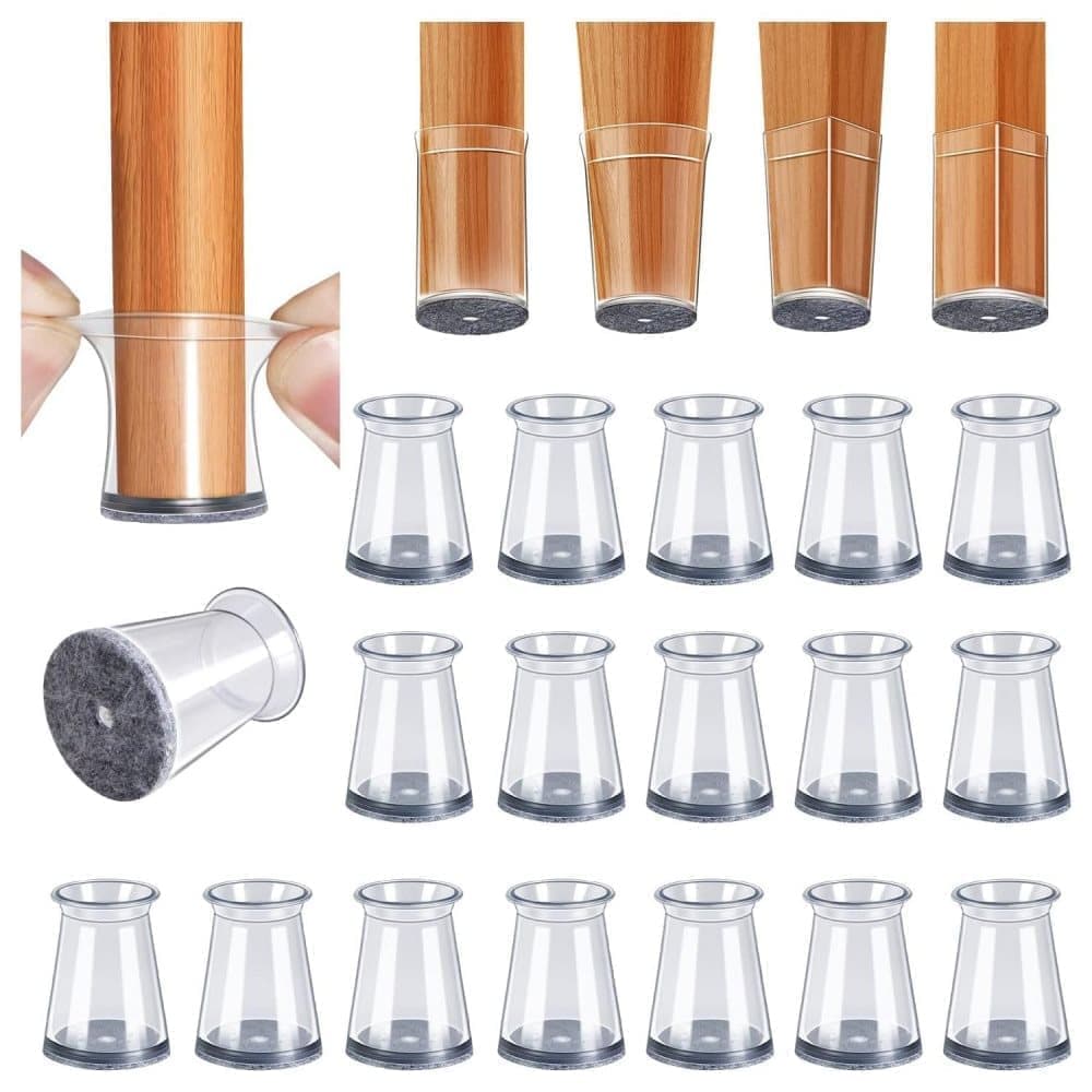 Lollanda 32er Pack Möbeltaschen / Stolsbensskydd Mit Filt Grå
