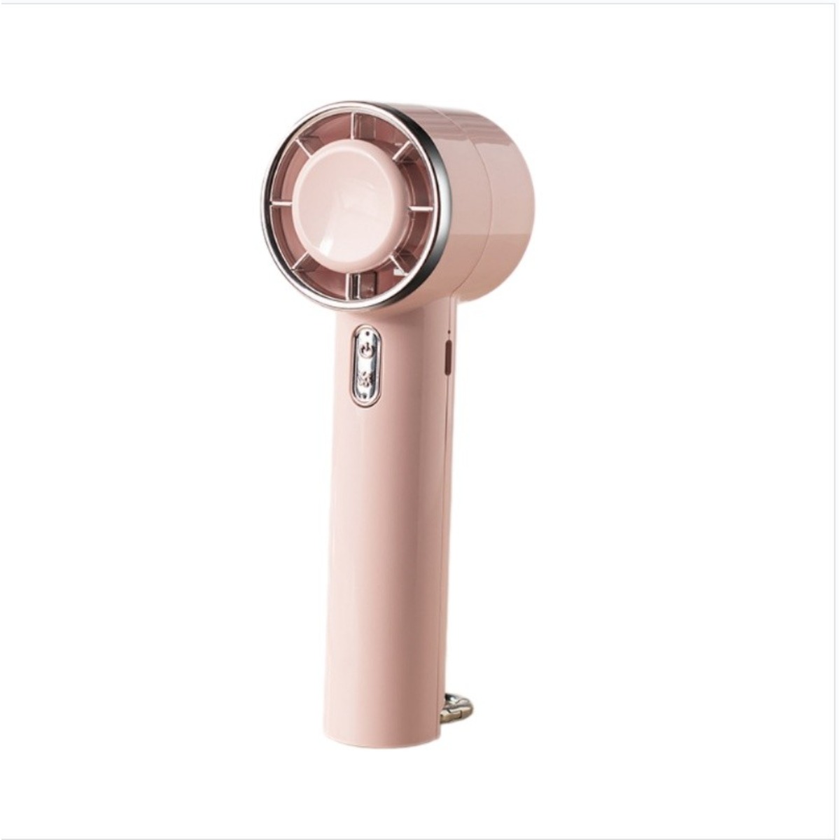 Tragbarer Mini-handventilator - Usb-wiederaufladbarer Halbleiterventilator Mit 5 Geschwindigkeitsstufen, Automatischem Federkarabiner, Kann Auf Einem Schreibtisch Aufgestellt Werden (rosa).