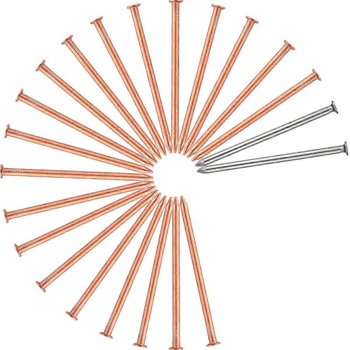 Zwanzig 3,5 Zoll Lange Kupfernägel, Die Zum Entfernen Des Baumstumpfes Am Fuß Des Baumes Verwendet Wurden.