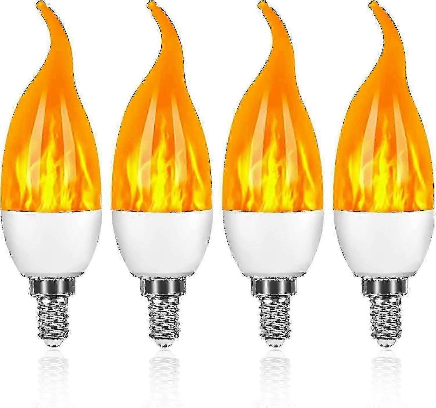 Vier E14 3w Led-flammen-dekorationsleuchten, 3 Modi