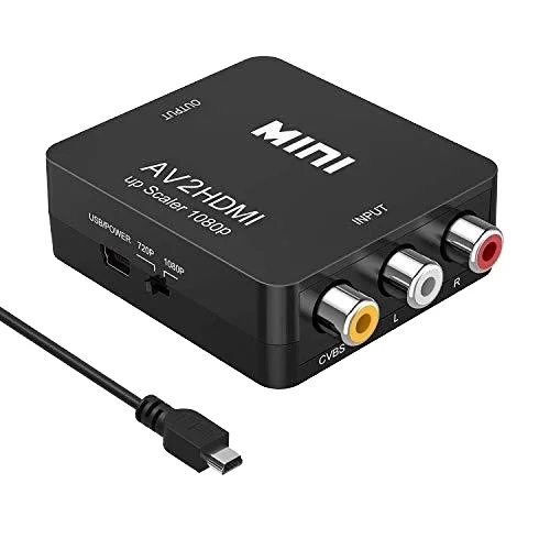 Rca-zu-hdmi-adapter Für Nintendo- Und Sony-konsolen – Schwarz