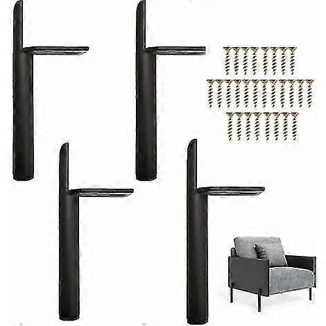 Ein Schwarzes Metallmöbelbein, 15 Cm Ersatzsofabein, Bodenschoner + Rutschfester, Geräuscharmer Fuß [hk]