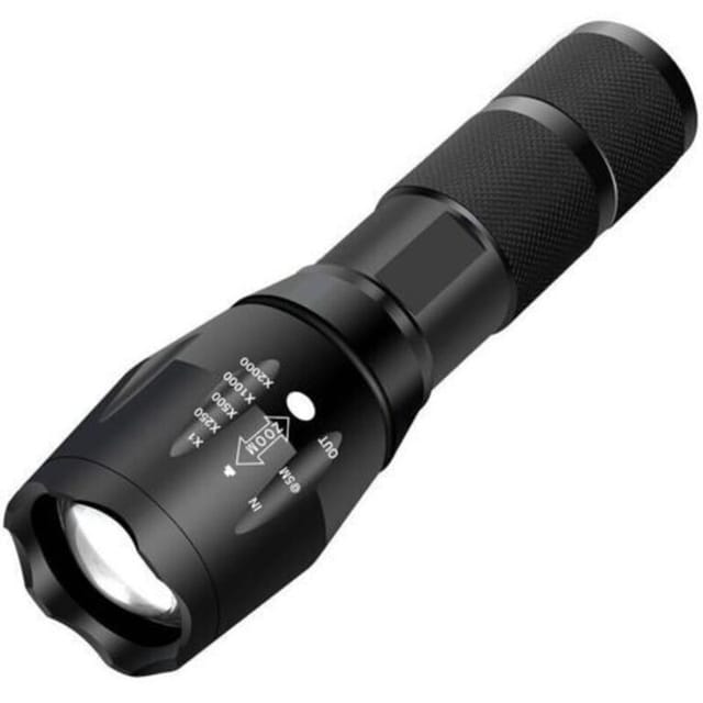 Ensoleille Ultra-Powerful LED-Taschenlampe, 500 m Reichweite, 5 Leuchtmodi, stoßfeste Aluminiumlegierung, inklusive 18650 Lithium-Batterie - XML-T6