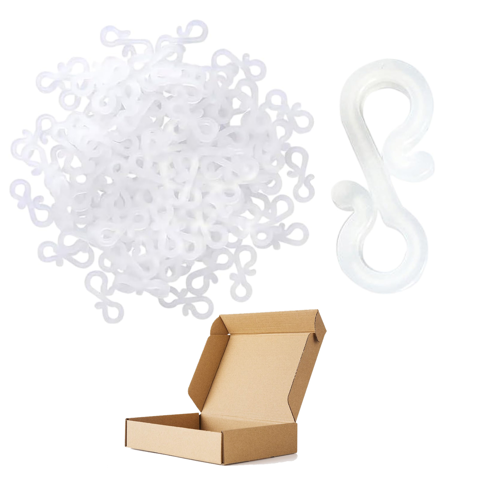 100 Dachrinnenhaken, Dachrinnenlichterclips, Haken Für Lichterketten Im Außenbereich, Mini-s-clips (weiß)