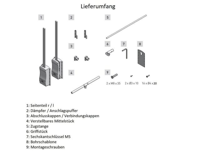 Kleiderschranklift Kleiderstange ausklappbar Kleiderlift 545-700mm 12 kg Schwarz