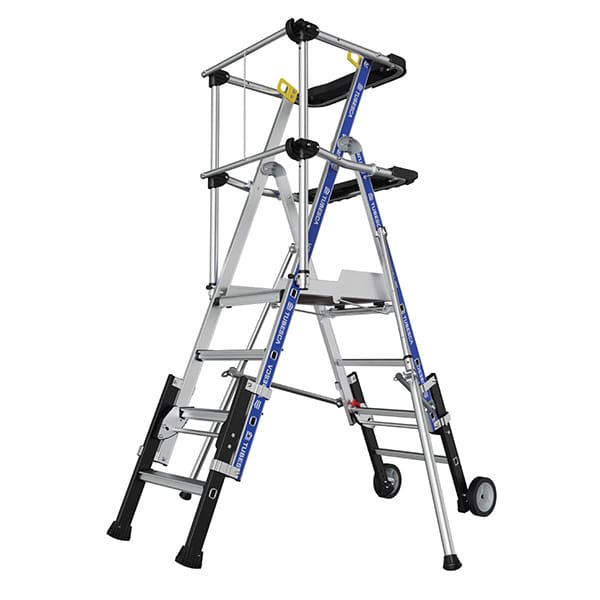 Teleskopische Podestleiter 3 bis 4 Stufen - Max. Arbeitshöhe 2.95m - 2272950