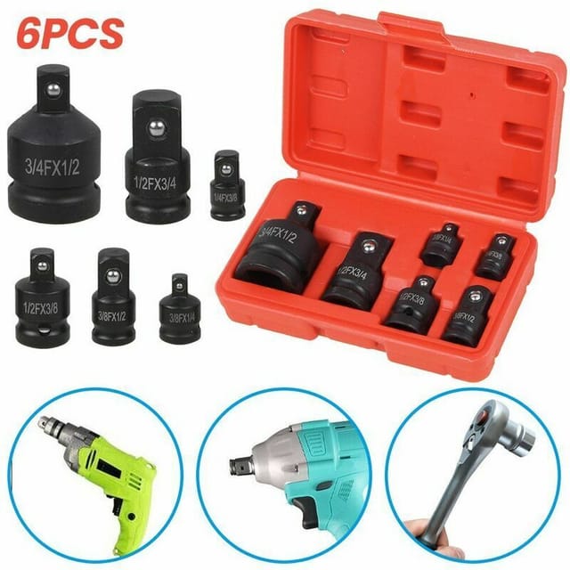 6-teiliges Steckschlüssel-Adapter-Set, Schlagschrauber-Konverter-Adapter, Steckschlüssel-Adapter, Reduzierstücke, Steckschlüssel-Adapter,
