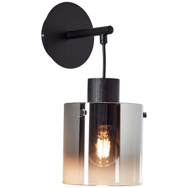 Lampe Simonis Wandleuchte schwarz/rauchglas Aluminium schwarz 1x A60, E27, 52 w - Brilliant