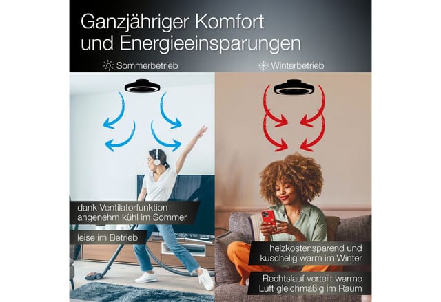 Brilliant - led Deckenleuchte mit Ventilator Mazzaro ø 48,5 cm 40 w schwarz Deckenlampen & Kronleuchter