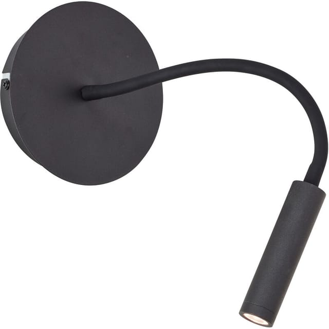 Brilliant - Lampe Jutta led Wandspot mit Flexarm und Schalter sand schwarz Metall/Kunststoff schwarz 4,1 w led integriert