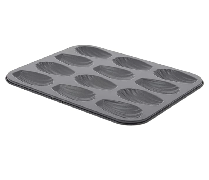 Antihaftbeschichtetes Backblech Aus Stahl Für 12 Madeleines – 26 X 20 X 1,4 Cm – Schwarz. Dieses Traditionelle Backblech Für 12 Madeleines Aus Antihaftbeschichtetem Stahl Ist Robust Und Hitzebeständig