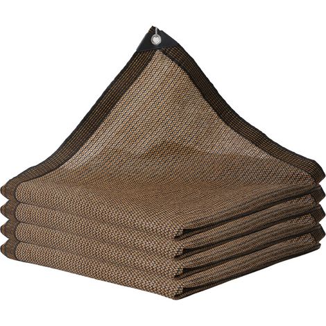 Kylarix Sarl-sonnenschutznetz 70 % Uv-schutz Für Garten & Terrasse – Braunes Sonnensegel 4x4 M