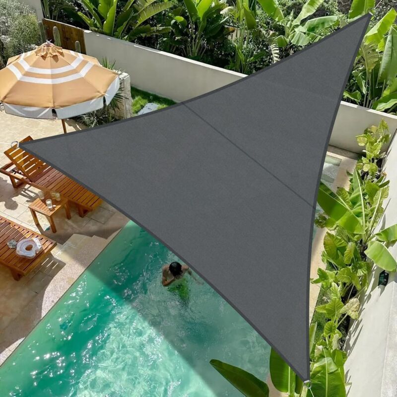 Kylarix Sarl-dreieckiges Wasserdichtes Sonnensegel 4x4x4 M – 95 % Uv-schutz Für Terrasse, Balkon & Garten