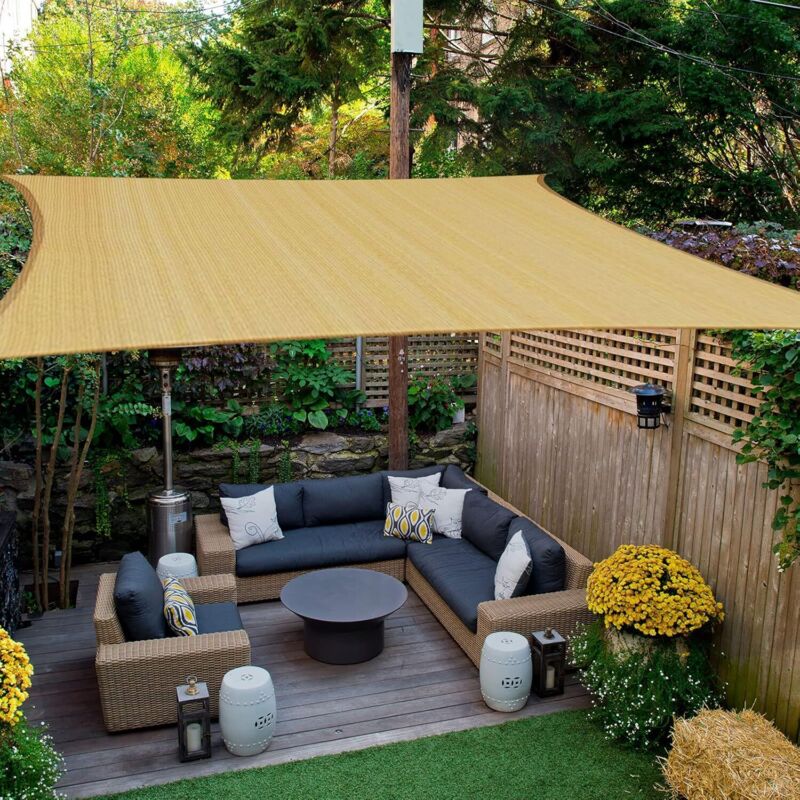 Kylarix Sarl-atmungsaktives Rechteckiges Sonnensegel 4x4 M – 98 % Uv-schutz Mit Ösen & Seilen Für Terrasse & Balkon