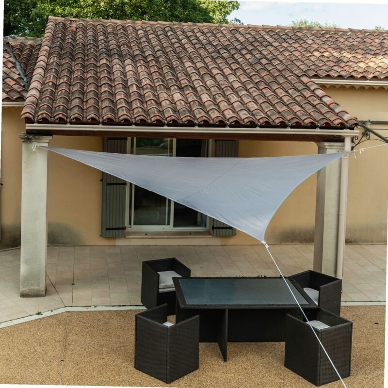 Kylarix Sarl-dreieckiges Sonnensegel 160 G/m² Taupe – Werka Pro 5x5x5 M, Uv-schutz Für Terrasse & Garten