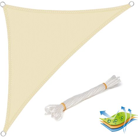 Kylarix Sarl-dreieckiges Sonnensegel 2,5x2,5x3,5 M – Hdpe 180 G/m², Uv-schutz 50+, Mit 3 Ösen & 1,5 M Seilen