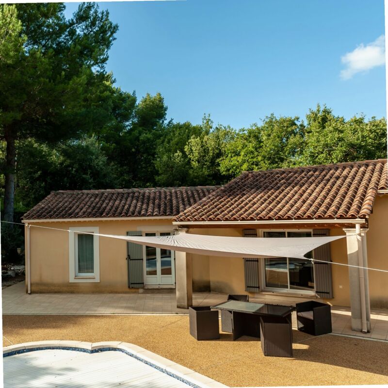 Kylarix Sarl-taupe Sonnensegel 3,6x3,6 M – Gewebtes Polyethylen, Uv-behandelt, Verstärkte Ecken, Stahlringe