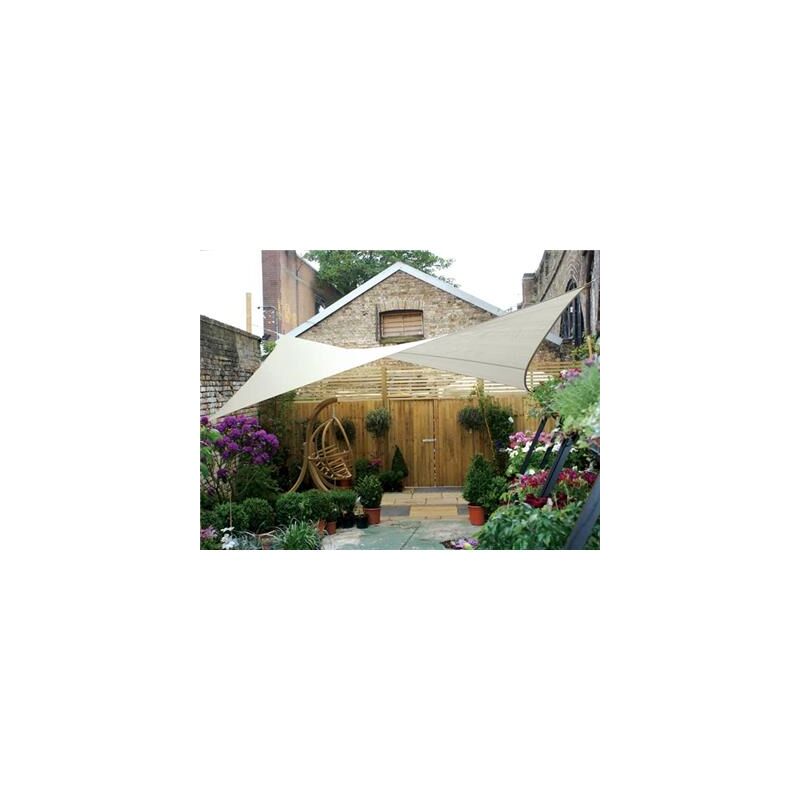 Kylarix Sarl-quadratisches Sonnensegel 3,6x3,6 M – Wasserabweisendes Polyester 160 G/m², 90 % Uv-schutz, Edelstahlringe, Creme