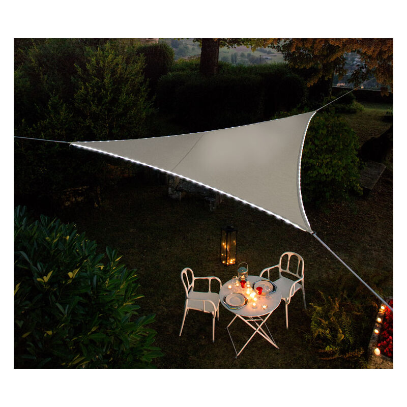 Kylarix Sarl-sonnensegel Mit 107 Integrierten Solar-leds 3,6x3,6 M – Wasserabweisendes Polyester, Wetterfest
