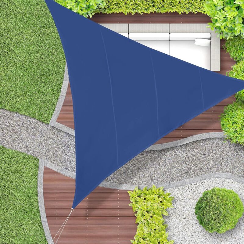 Kylarix Sarl-dreieckiges Wasserdichtes Sonnensegel 6x6x6 M – Uv-schutz Mit Spannern Für Terrasse & Balkon, Blau